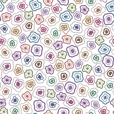 Beyaz arka planda güller olan eski moda modeller. Yaban çiçekli kusursuz bir iz. Antika koleksiyonu. Tekstil tasarımı şablonu, kartlar, duvar kağıtları, hediye paketleri. Stok vektör illüstrasyonu