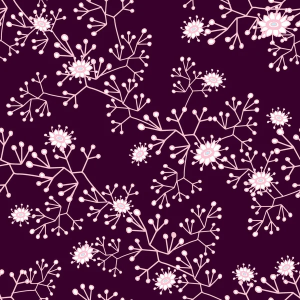 Floral Blossom Seamless Pattern Trendy Colorful Vector Texture Blooming Botanical — Image vectorielle