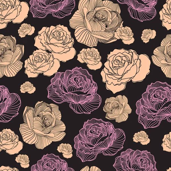 Abstrakte Eleganz Nahtlos Florales Muster Schöne Blumen Vektor Illustration Textur — Stockvektor