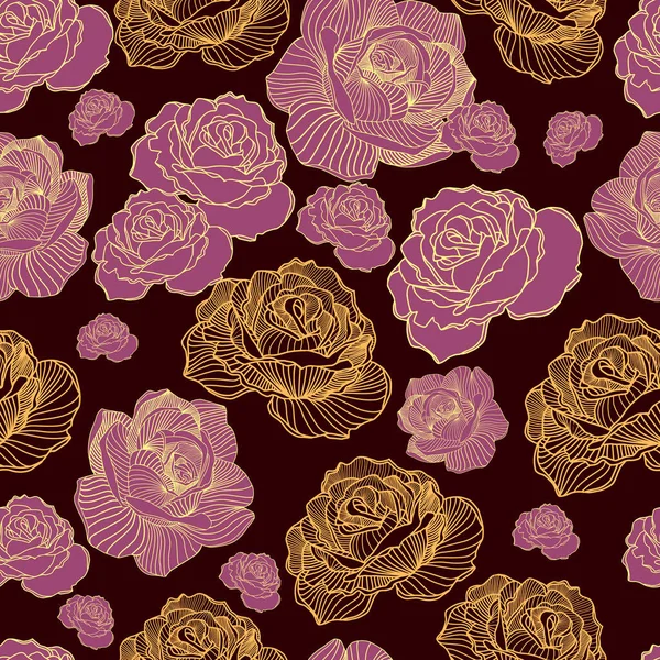 Abstrakte Eleganz Nahtlos Florales Muster Schöne Blumen Vektor Illustration Textur — Stockvektor