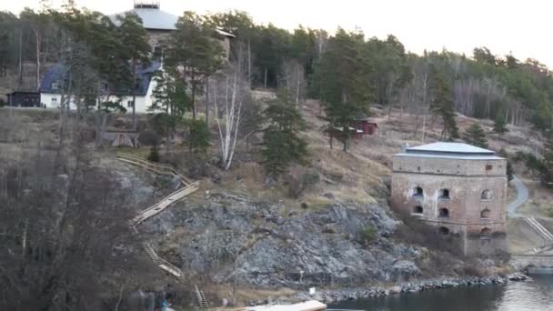 View of island life in Stockholm Archipelago — Stock Video