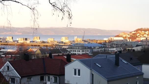 Trondheim, Norveç'in görünümü — Stok video