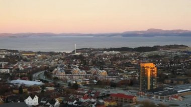 Merkez Trondheim, Norveç, shot 1 kurulması üzerine havadan görünümü