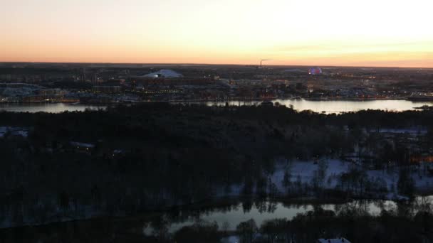 Stockholmer Luftaufnahme der Nacht — Stockvideo