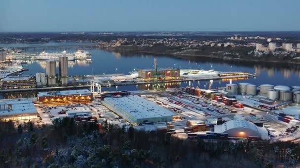 Nuit Stockholm vue aérienne — Video