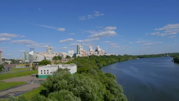 Rio em Moscou, Rússia - vista aérea — Vídeo de Stock