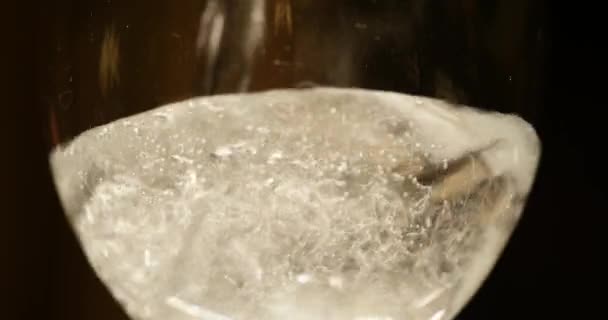 Bubbles inside a glass of soda — Stock Video