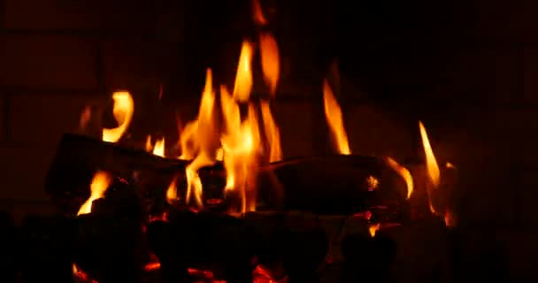 暖炉のそばで死ぬ燃え差し — ストック動画