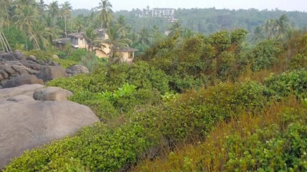 Panorama de la plage de roche au Sri Lanka — Video