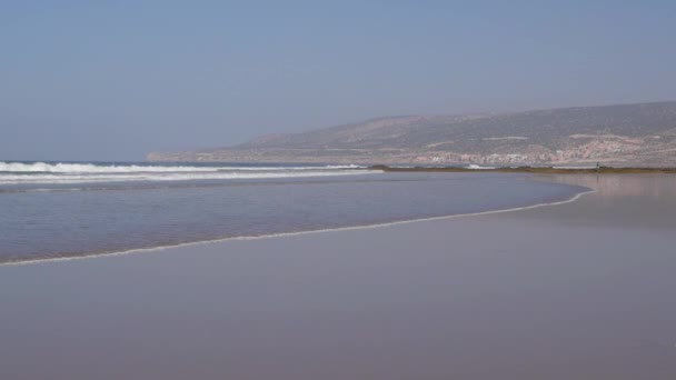 Agadir ciudad morocco playa y paisaje oceánico panorama — Vídeos de Stock