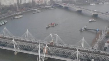 London Eye'dan Westminster Bridge Londra havadan görünümü
