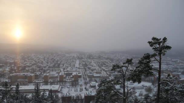 Deck de observação no inverno Sundsvall, Suécia — Vídeo de Stock