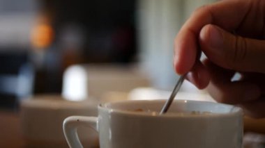 Şeker ve süt kahve, café arka plan ekleme