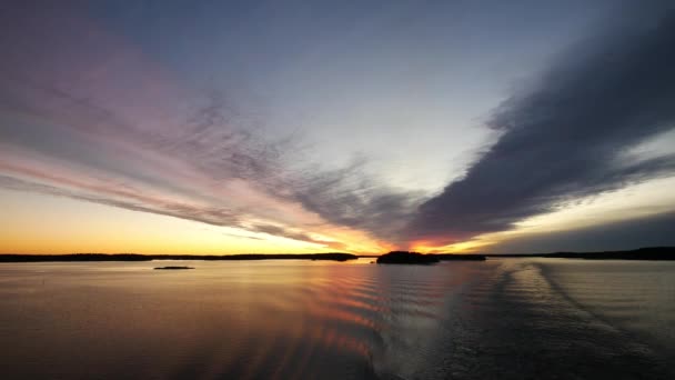 Mer Baltique au beau lever du soleil — Video