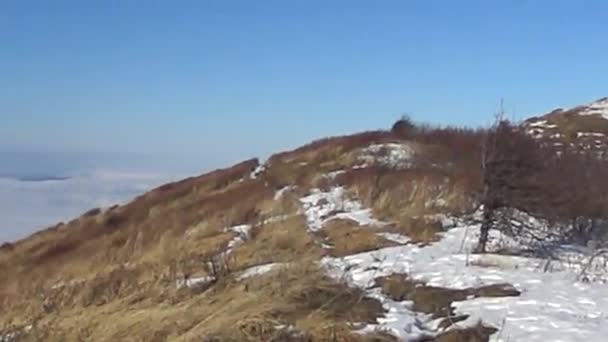 Rusya Nın Karadeniz Kıyısındaki Kafkas Dağları Üzerinde Sis Bulutlar Mesezu — Stok video