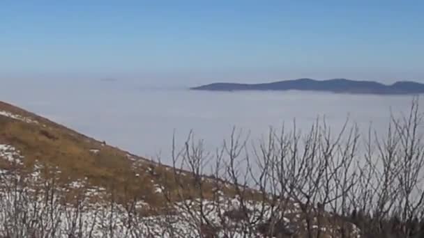 Rusya Daki Dağlarda Aralık Panoramik — Stok video