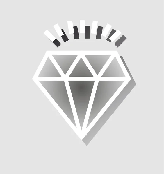 A diamond icon with shadow — Stock Photo, Image