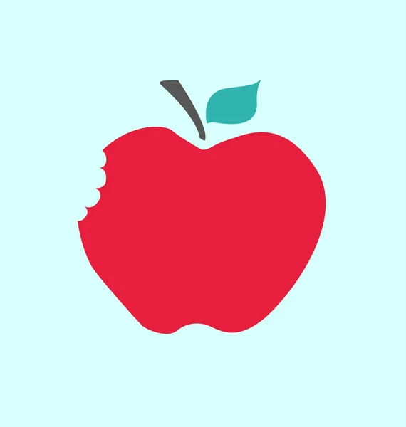 Rött äpple med bett — Stockfoto