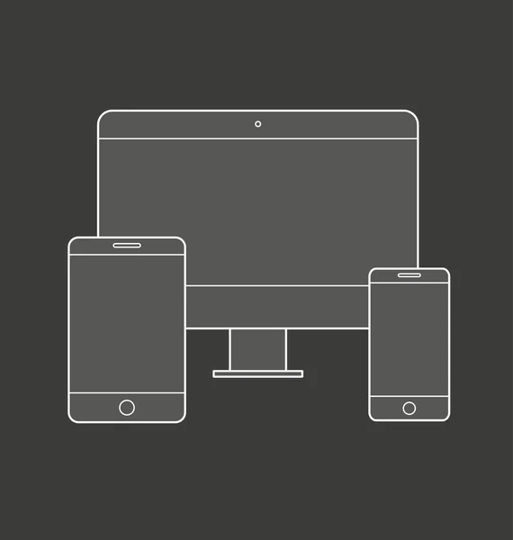 Ilustrasi ikon desain web responsif — Stok Foto