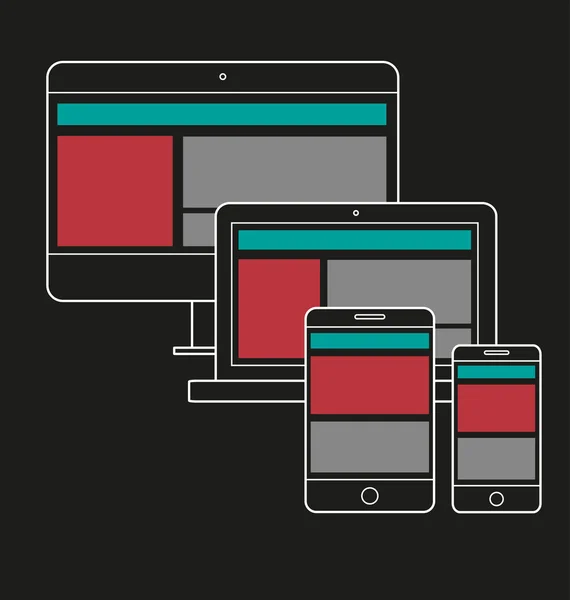 レスポンシブ web デザイン アイコンのイラスト — ストック写真