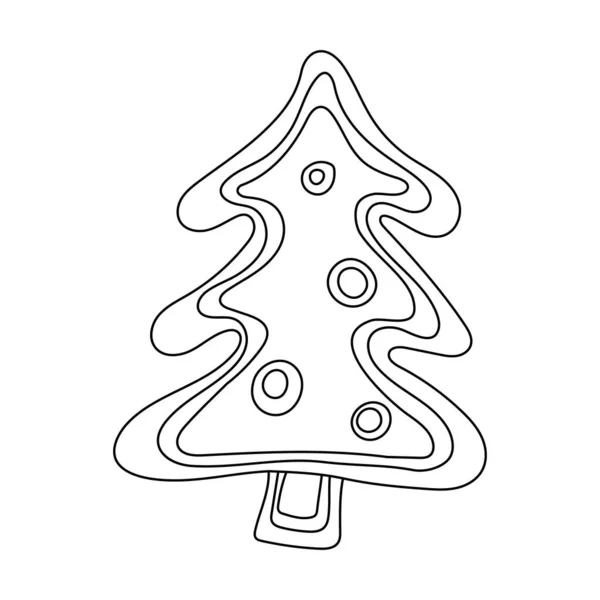 Рождественские Пряники Ручной Рисунок Xmas Печенье Печенье Глазурью Изолированы Белом — стоковый вектор