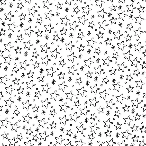 Vektorové Vánoční Bezešvé Vzory Hvězdami Sněhové Vločky Bílém Skvělé Tkaniny — Stockový vektor