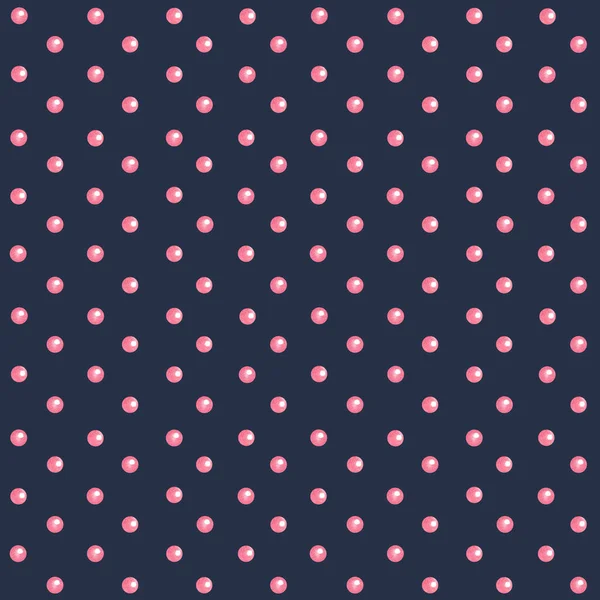 Wzór Bezszwowy Akwarela Różowymi Perłami Lub Kropkami Polki Ciemnym Tle — Zdjęcie stockowe