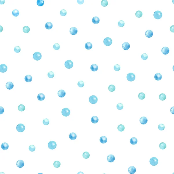 Watercolor Seamless Pattern Blue Bubbles White Nice Textile Print Great — Stock Photo, Image