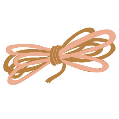 Beyaz arka planda izole edilmiş bir halat bobininin el çizimi düz vektör çizimi. Kamp ve turizm ekipmanları