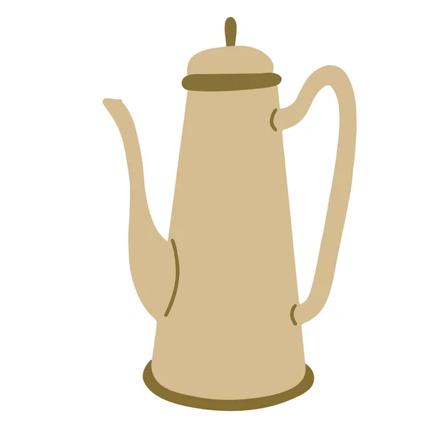 Векторная Иллюстрация Бежевого Кофе Белом Фоне — стоковый вектор