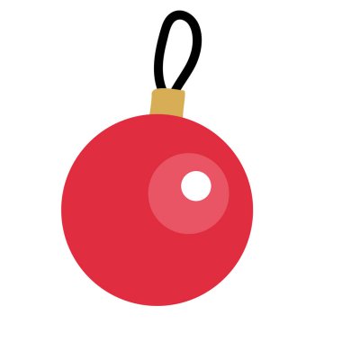 Noel kırmızı topu mücevheri. El çizimi vektör çizimi beyaza izole edildi. Noel ve yeni yıl tebrik kartları ve posterleri için harika..