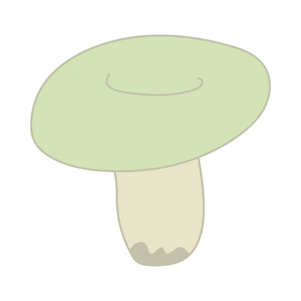 Champignon Russula Vert Clair Illustration Vectorielle Croisée Dessinée Main Avec — Image vectorielle