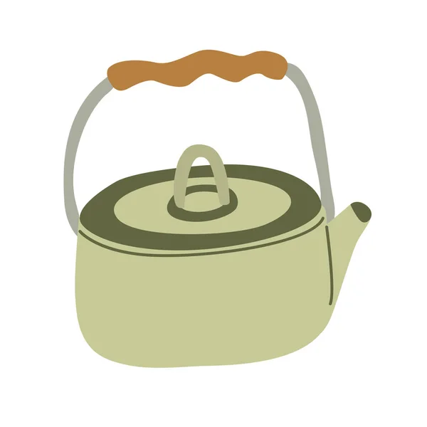 Camping Outdoor Kettle Handle Hand Drawn Vector Illustration Camping Cooking — 图库矢量图片