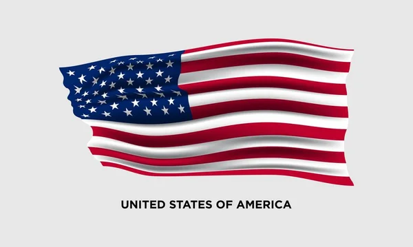 Σημαία Των Ηπα Ηνωμένες Πολιτείες Της Αμερικής Εικονογράφηση Κυματίσματος Σημαίας — Διανυσματικό Αρχείο