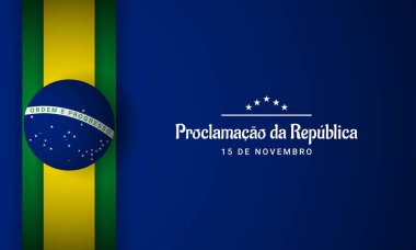 Brezilya Cumhuriyet Günü Arkaplanı. Vektör İllüstrasyonu.