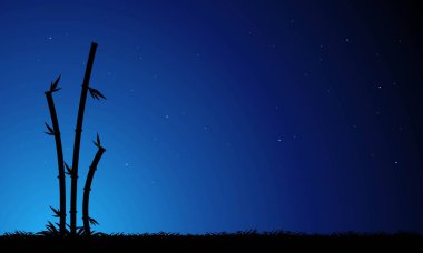 Bambu Resimli Vektör Arkaplanı.