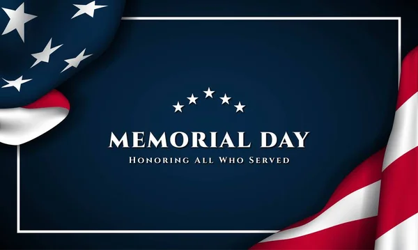 Memorial Day Background Honoring All Who Served — Stock Vector