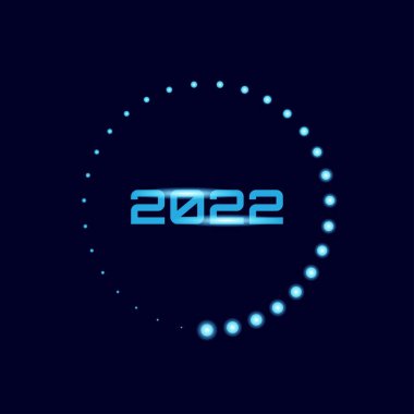 Yükleme Konsepti ile 2022 Arkaplan Tasarımı Vektör İllüstrasyonu.