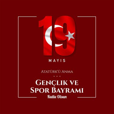 Türkiye Tatil Arkaplanı Tasarımı. Atatürk, Gençlik ve Spor Günü Anma Günü.