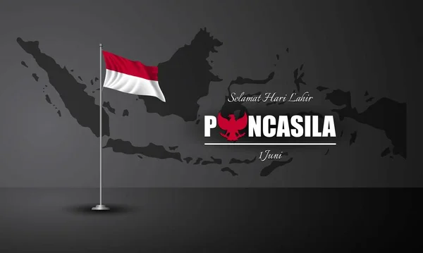 Pencerahan Hari Pancasila Hari Liburan Indonesia - Stok Vektor