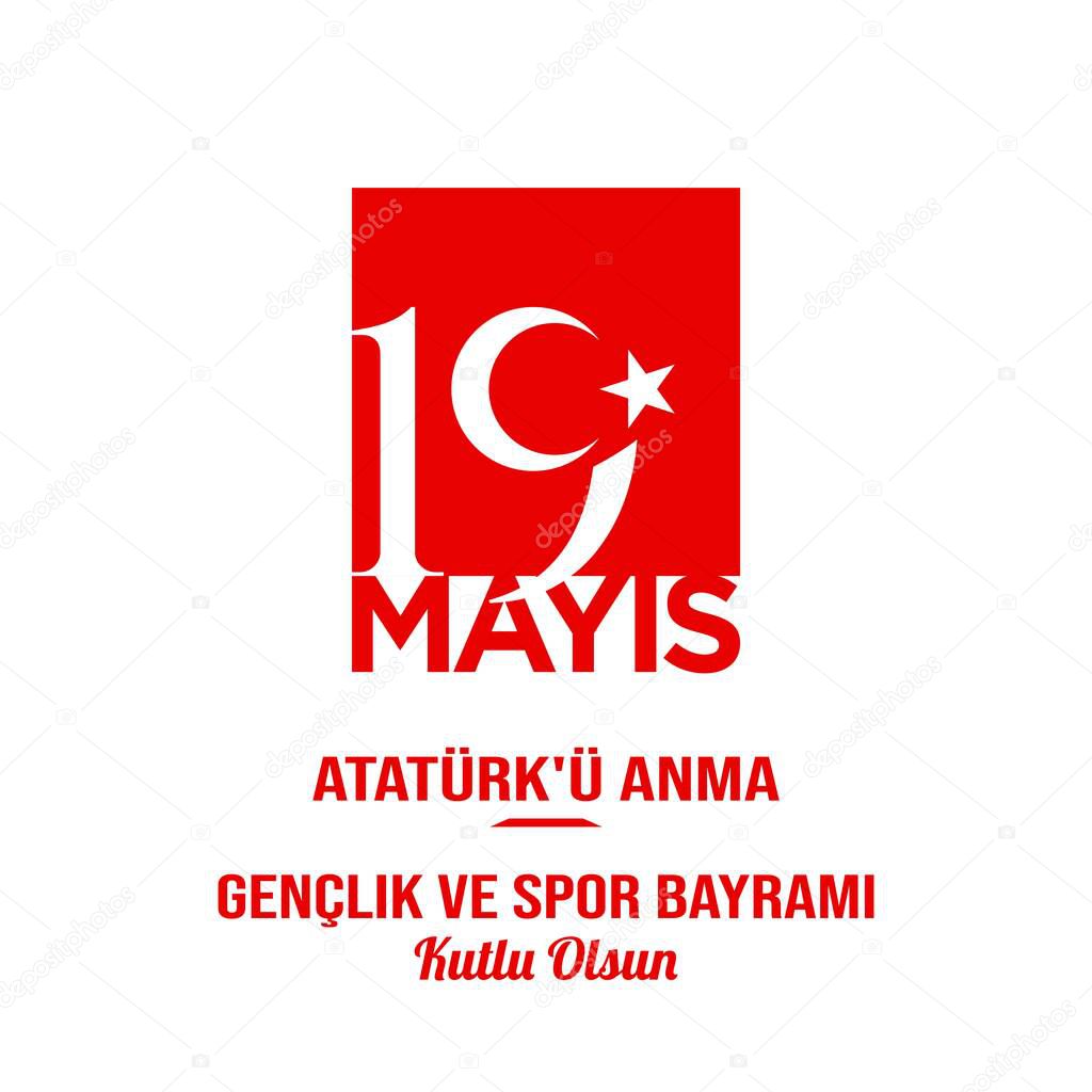 Turkey Holiday Background Design. Commemoration of Ataturk, Youth and Sports Day.