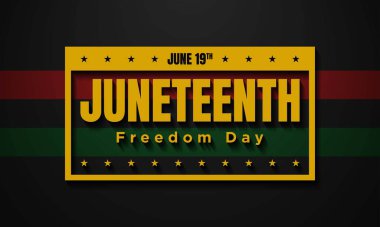 Haziran Özgürlük Günü Arkaplan Tasarımı. Vektör İllüstrasyonu.