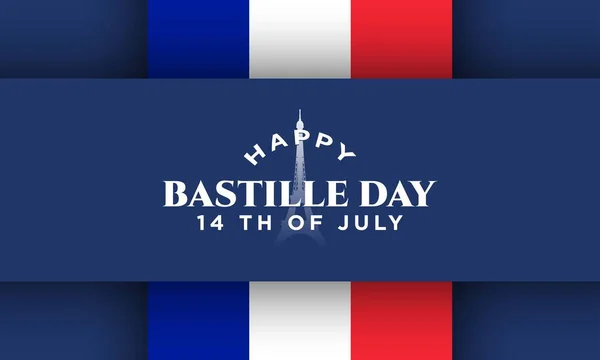 Bastille Günü Arkaplanı Temmuz Eyfel Kulesi Llüstrasyonu — Stok Vektör