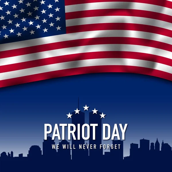 Patriot Day Σχεδιασμός Φόντου Εικονογράφηση Διανύσματος — Διανυσματικό Αρχείο