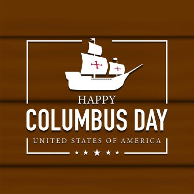 Columbus Günü Arka plan Tasarımı. Vektör İllüstrasyonu.