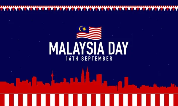 Malaysia Day Background Design Vector Illustration — Stock Vector