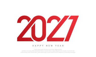 2027 Yeni Yıl Metin Tasarımı. 2027 Mutlu Yıllar Geçmiş Tasarımı.