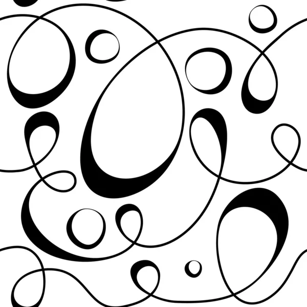 Calligraphil abstarktly seamless background from curves, pattern — Stock Vector