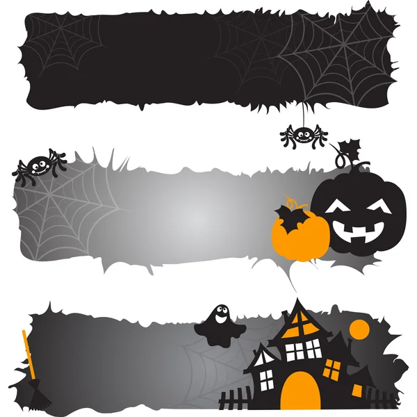 Banderas horizontales de Halloween — Archivo Imágenes Vectoriales