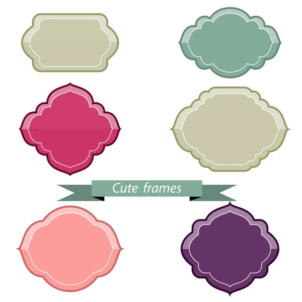 Kleur frame en label ingesteld. Vectorillustratie. — Stockvector